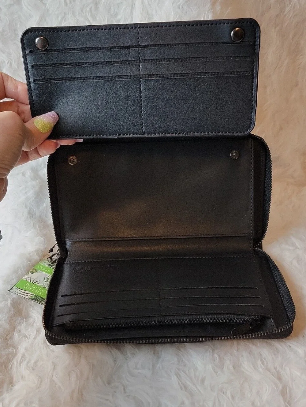 NWT Badgley Mischka Flap Wallet w/ Gunmetal Logo